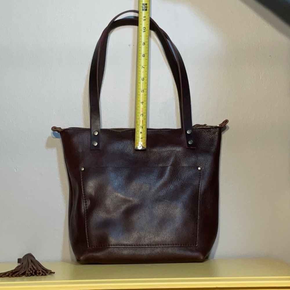 Portland Leather Goods Dark Brown Leather Shoulder Bag - Picture 4 of 12